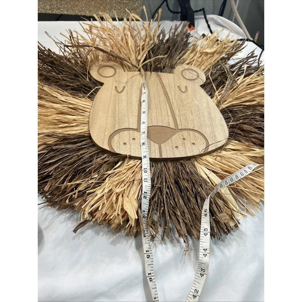 Lion & Giraffe Raffia Wall Decor |‎ Safari Jungle | Nursery | Kids Room | Decor